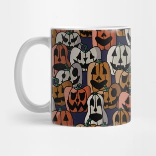 Pile of Jack o Laterns - Halloween Pattern - Dark Colors Mug